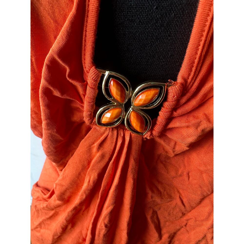 Trina Turk Nomad Orange Coverup Dress S Beaded Caftan Swim Resort Chic - Picture 2 of 7